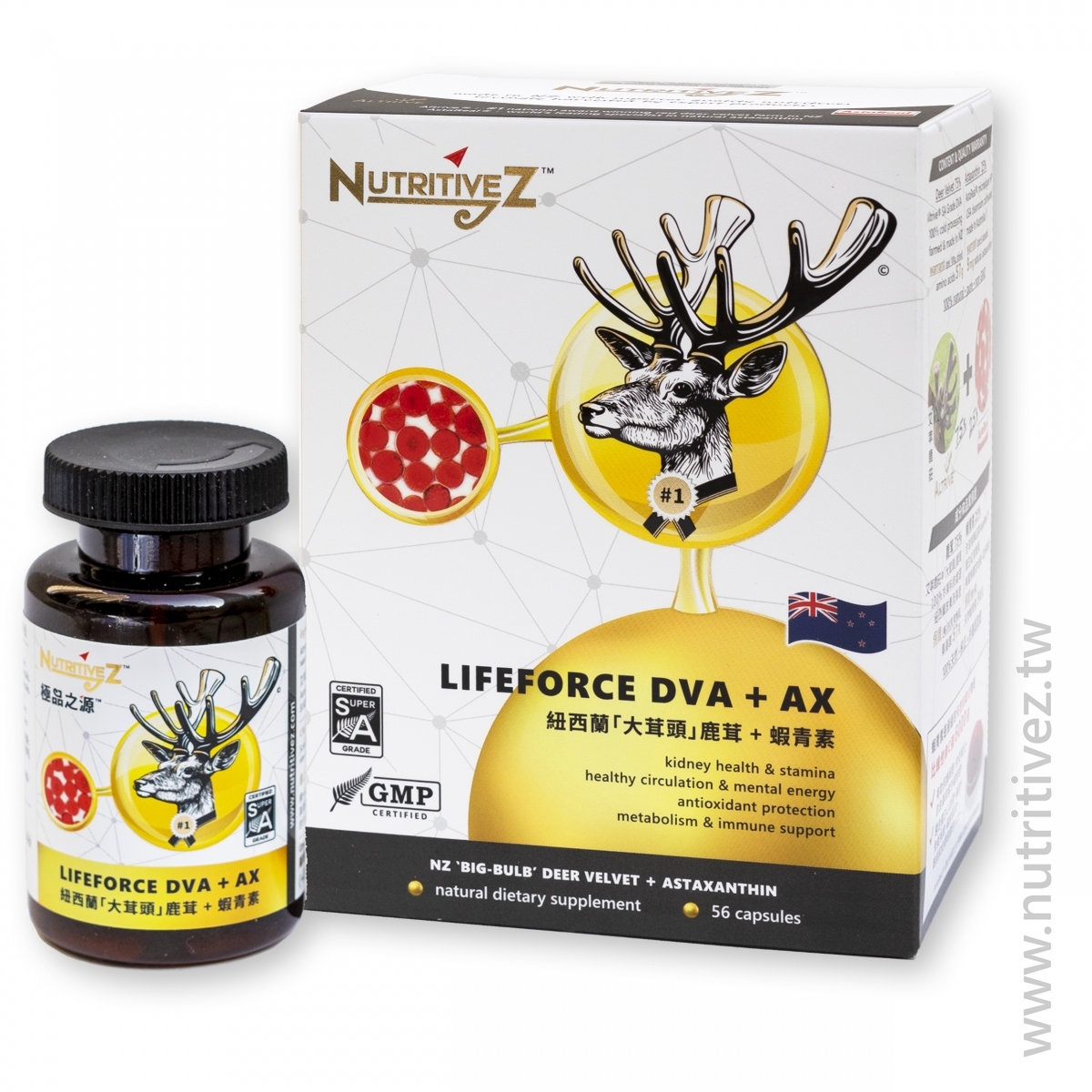 極品之源™ 紐西蘭「大茸頭」鹿茸+蝦紅素 NZ-LF-DVA-AX56 明膠膠囊（膠囊觀點）